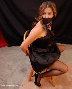 www.jackiebound.com - Black Satin Dress Part III photos thumbnail