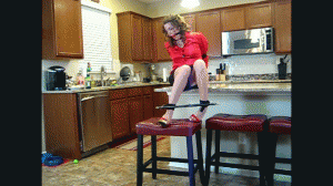 www.jackiebound.com - Upskirt Lady in Red Satin Blouse thumbnail